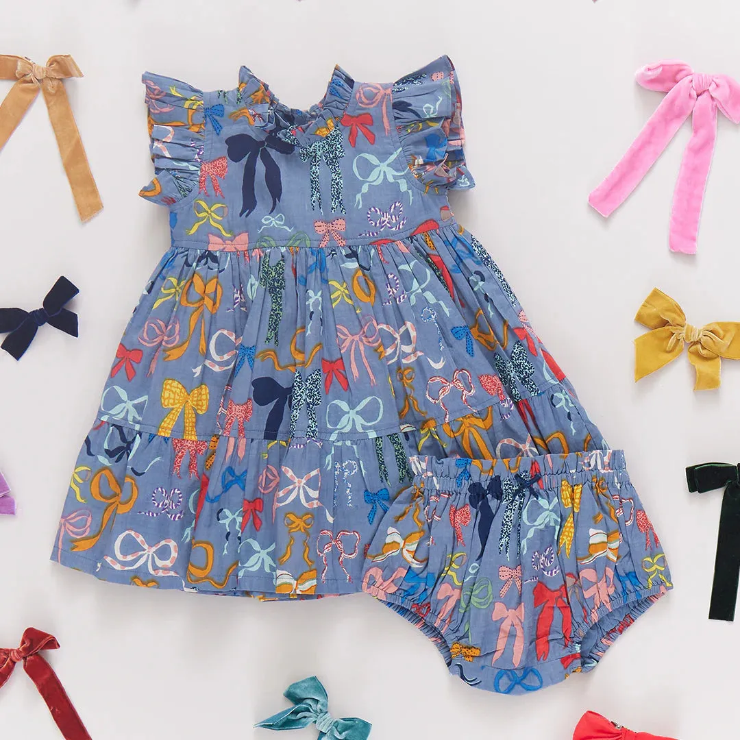 Ensemble Robe Jennifer pour Bébé Fille avec Nœuds sur Nœuds