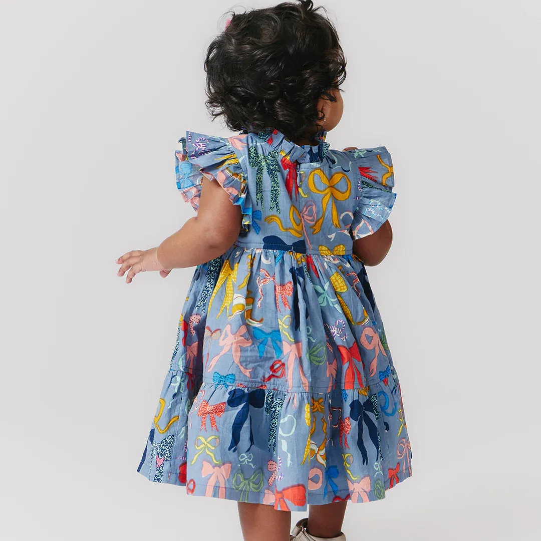 Ensemble Robe Jennifer pour Bébé Fille avec Nœuds sur Nœuds