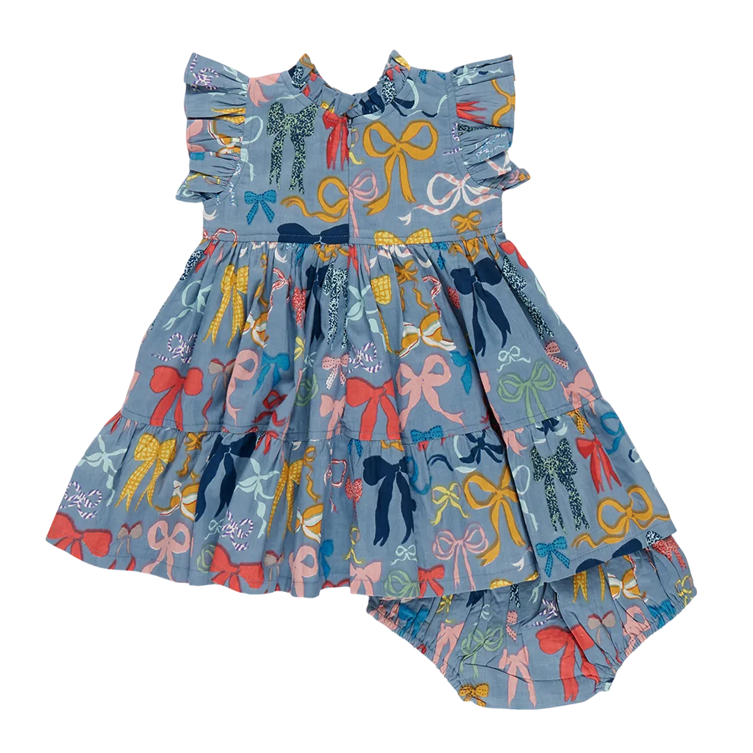 Ensemble Robe Jennifer pour Bébé Fille avec Nœuds sur Nœuds
