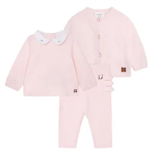 Ensemble 3 pièces rose pour bébé fille