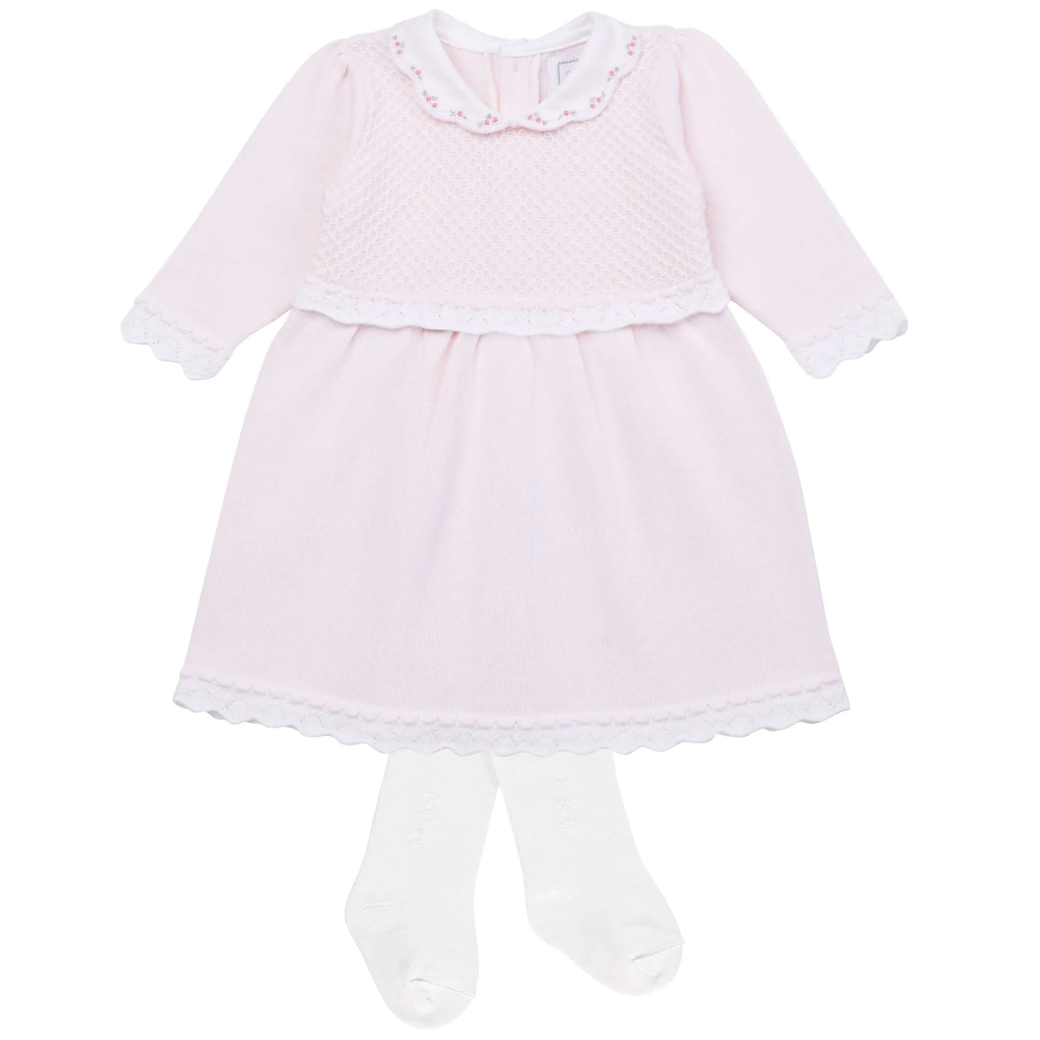 Robe rose et collants pour bébé fille