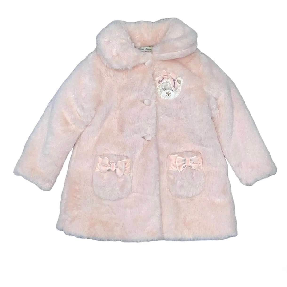 Veste en fourrure rose pour bébé fille