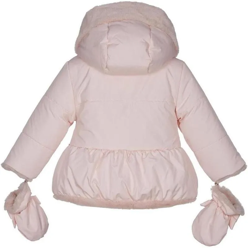 Veste réversible en fausse fourrure rose pour bébé fille