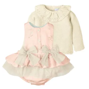 Ensemble tricoté cheval rose pour bébé fille