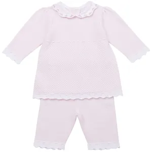 Ensemble en maille rose pour bébé fille