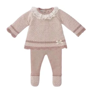 Ensemble en maille rose pour bébé fille