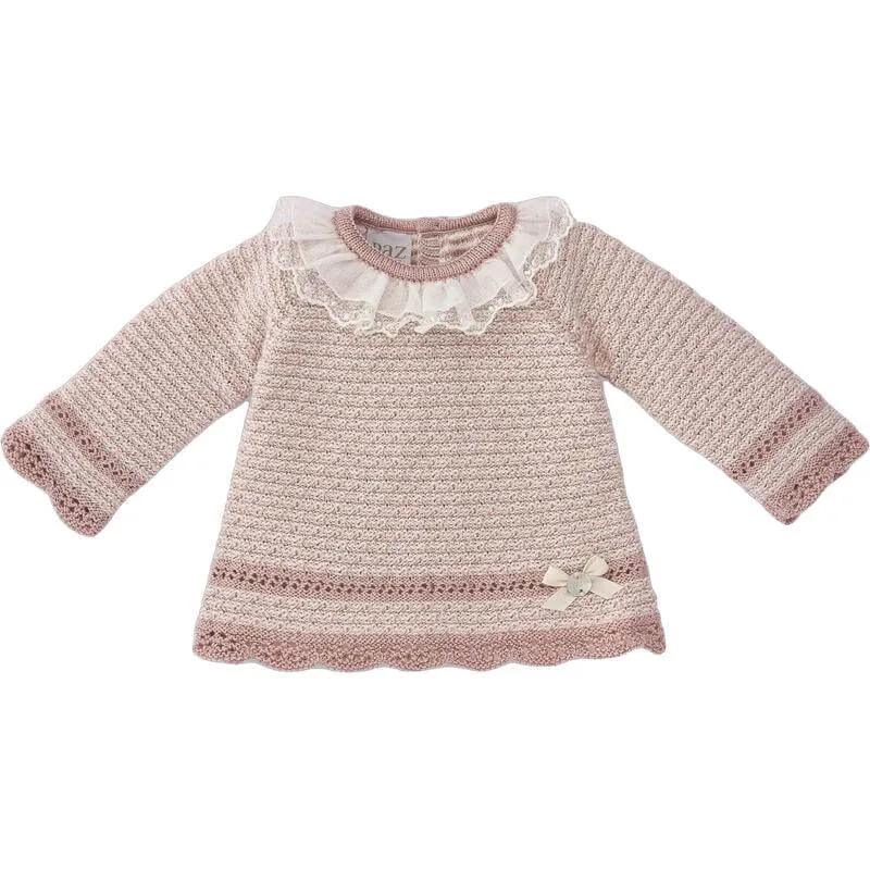 Ensemble en maille rose pour bébé fille