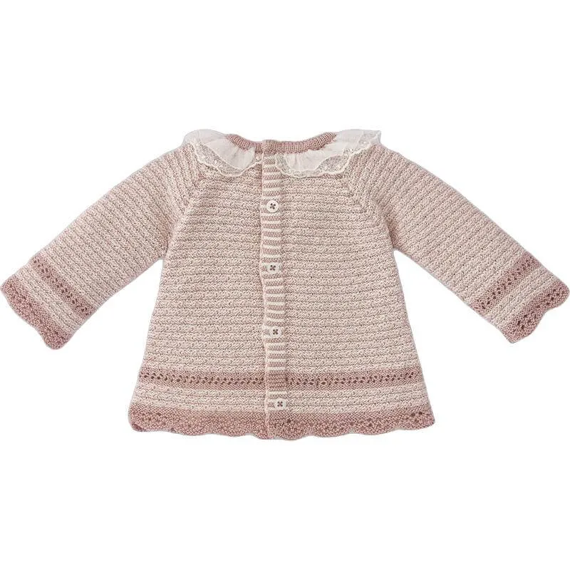 Ensemble en maille rose pour bébé fille