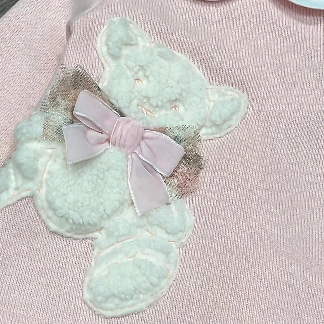 Ensemble de Leggings en Teddy Rose pour Bébé Fille