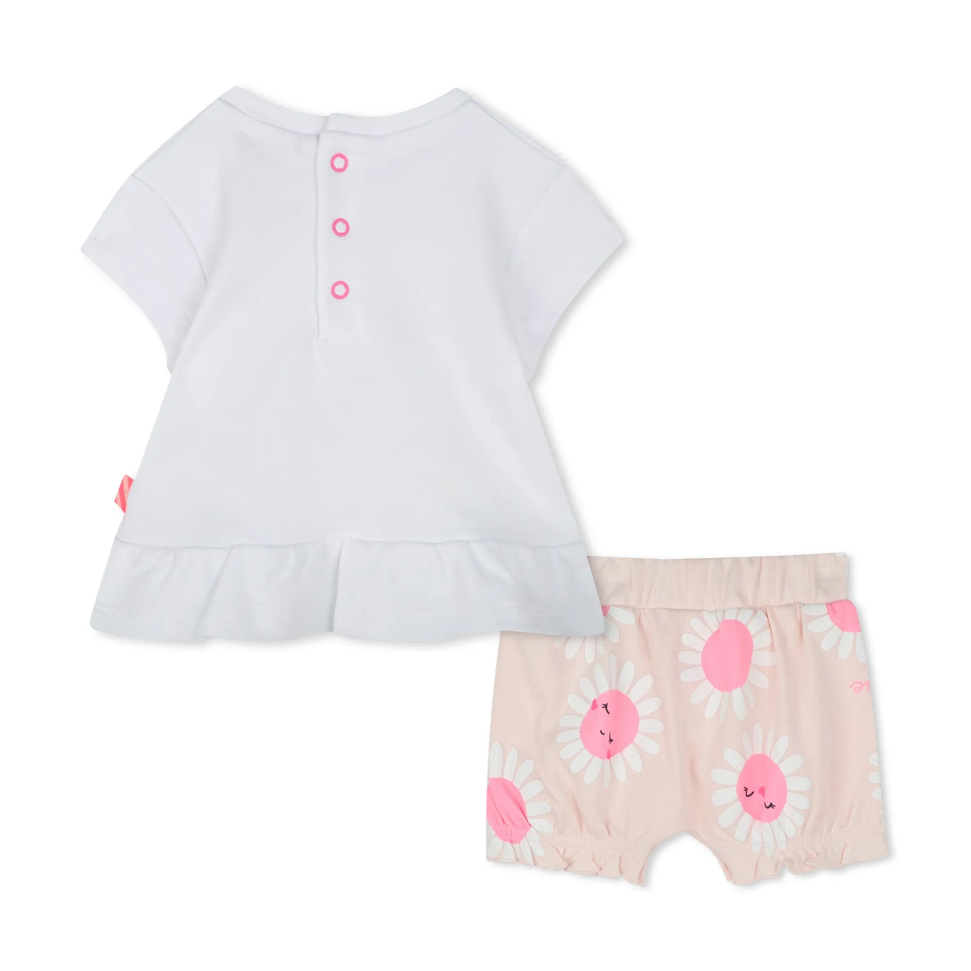 Ensemble court à fleurs blanches pour bébé fille