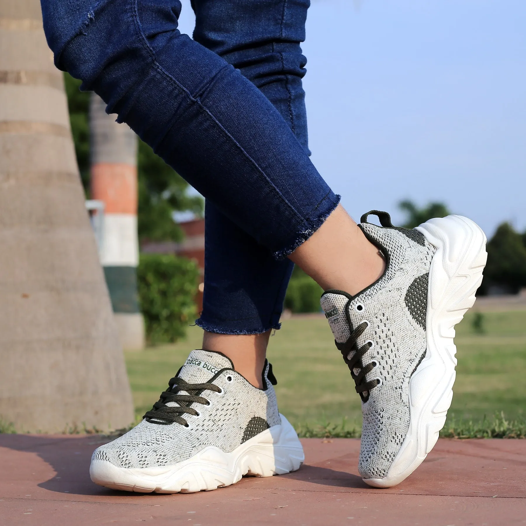 Bacca Bucci Femme CHARLOTTE Chaussures de Mode à Plateforme Basse | Sneakers Épaisses Tricotées Style Streetwear