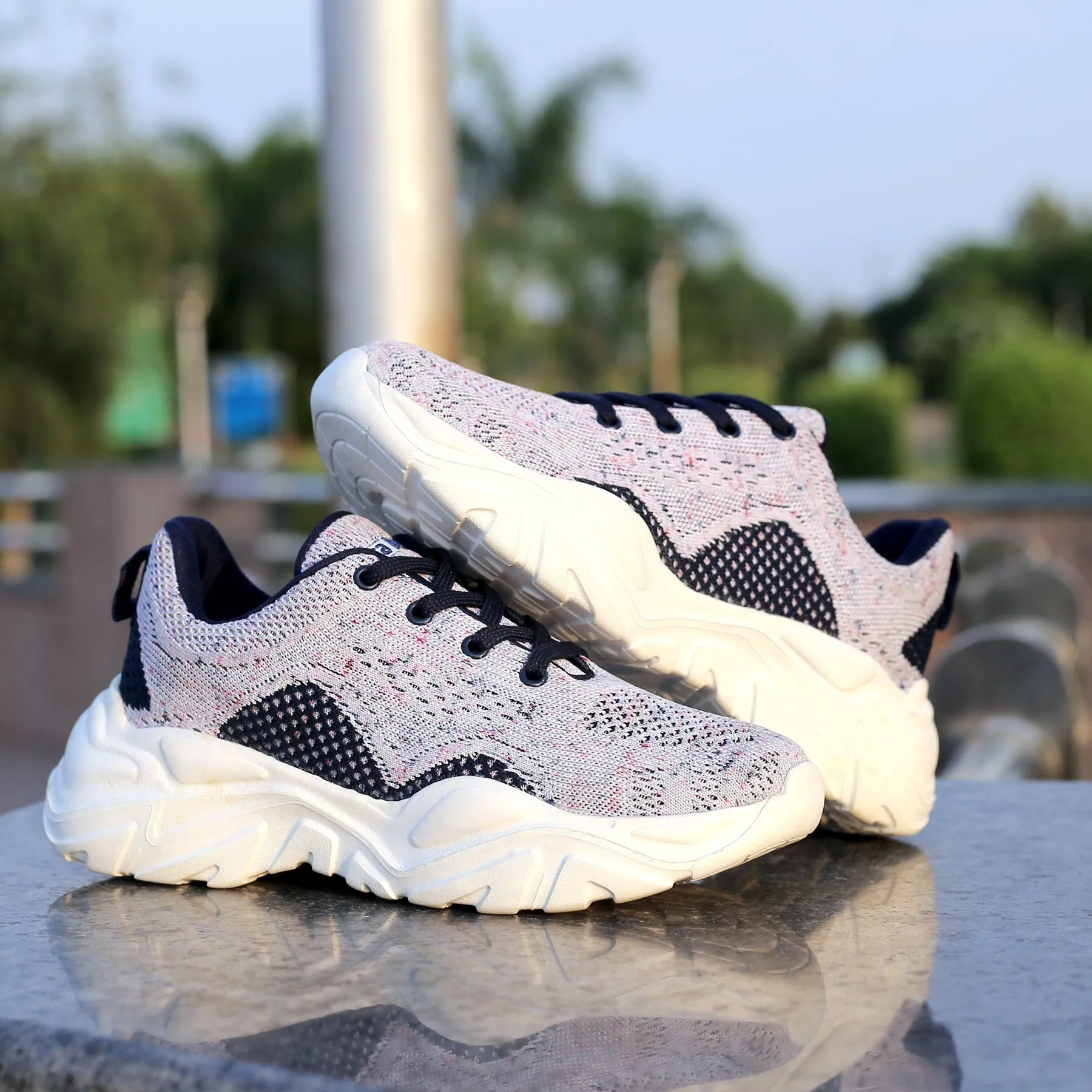 Bacca Bucci Femme CHARLOTTE Chaussures de Mode à Plateforme Basse | Sneakers Épaisses Tricotées Style Streetwear