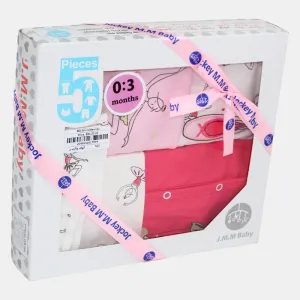 Boîte Cadeau d'Été pour Fillettes sur le Thème de la Danse Classique – 5 Pièces (0-3 mois)