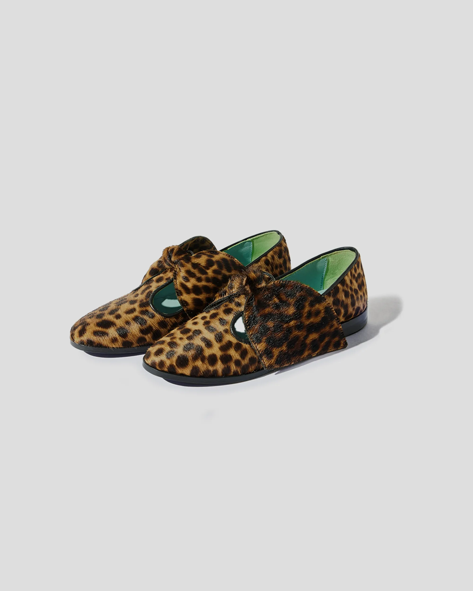 Chaussures BB Ballerina en cuir imprimé léopard