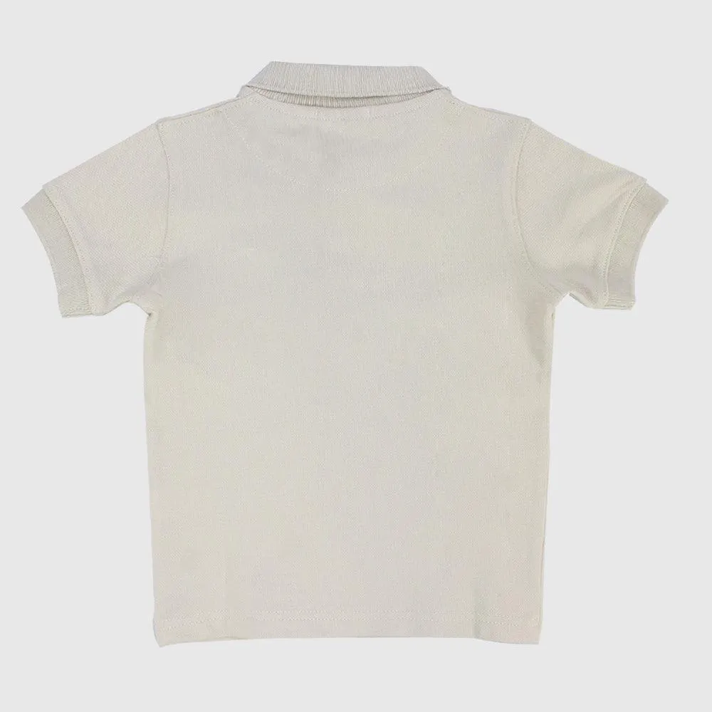 Polo manches courtes beige