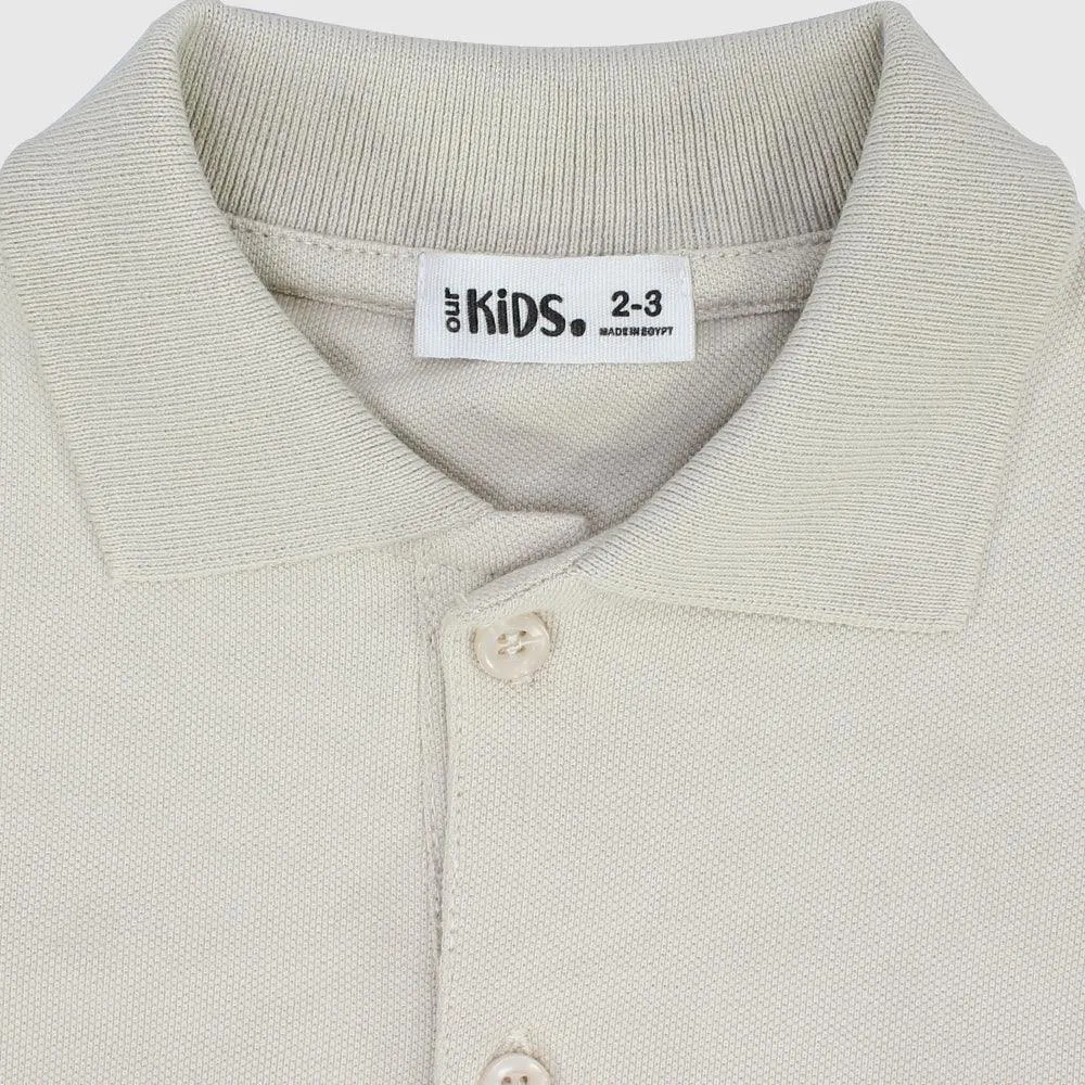 Polo manches courtes beige