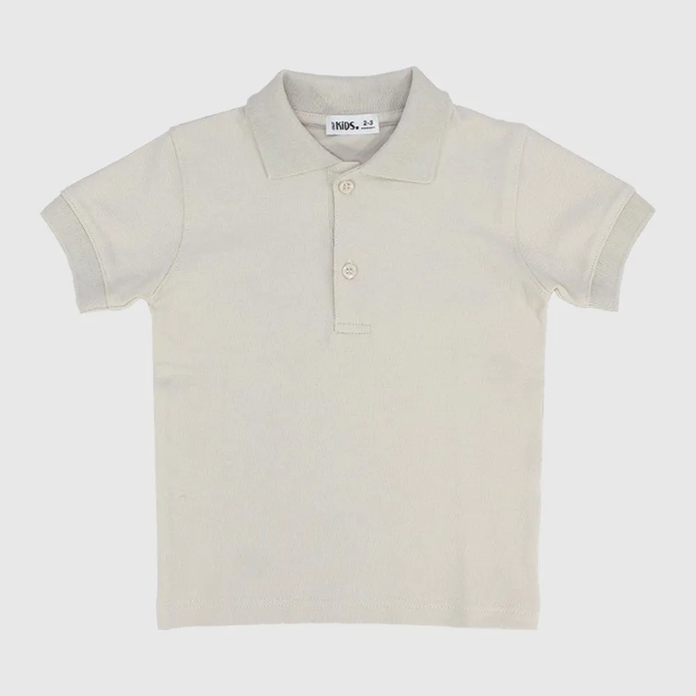 Polo manches courtes beige