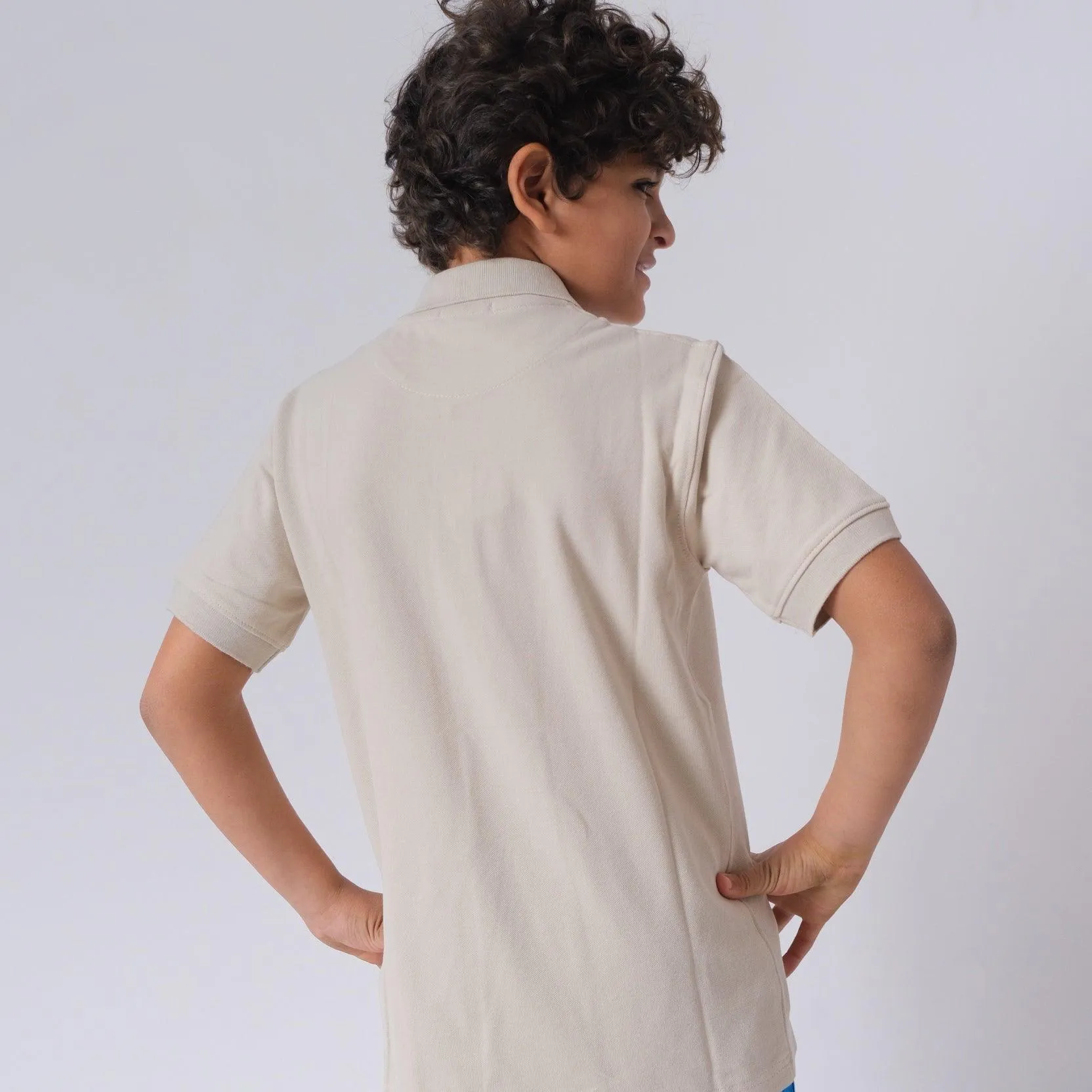 Polo manches courtes beige