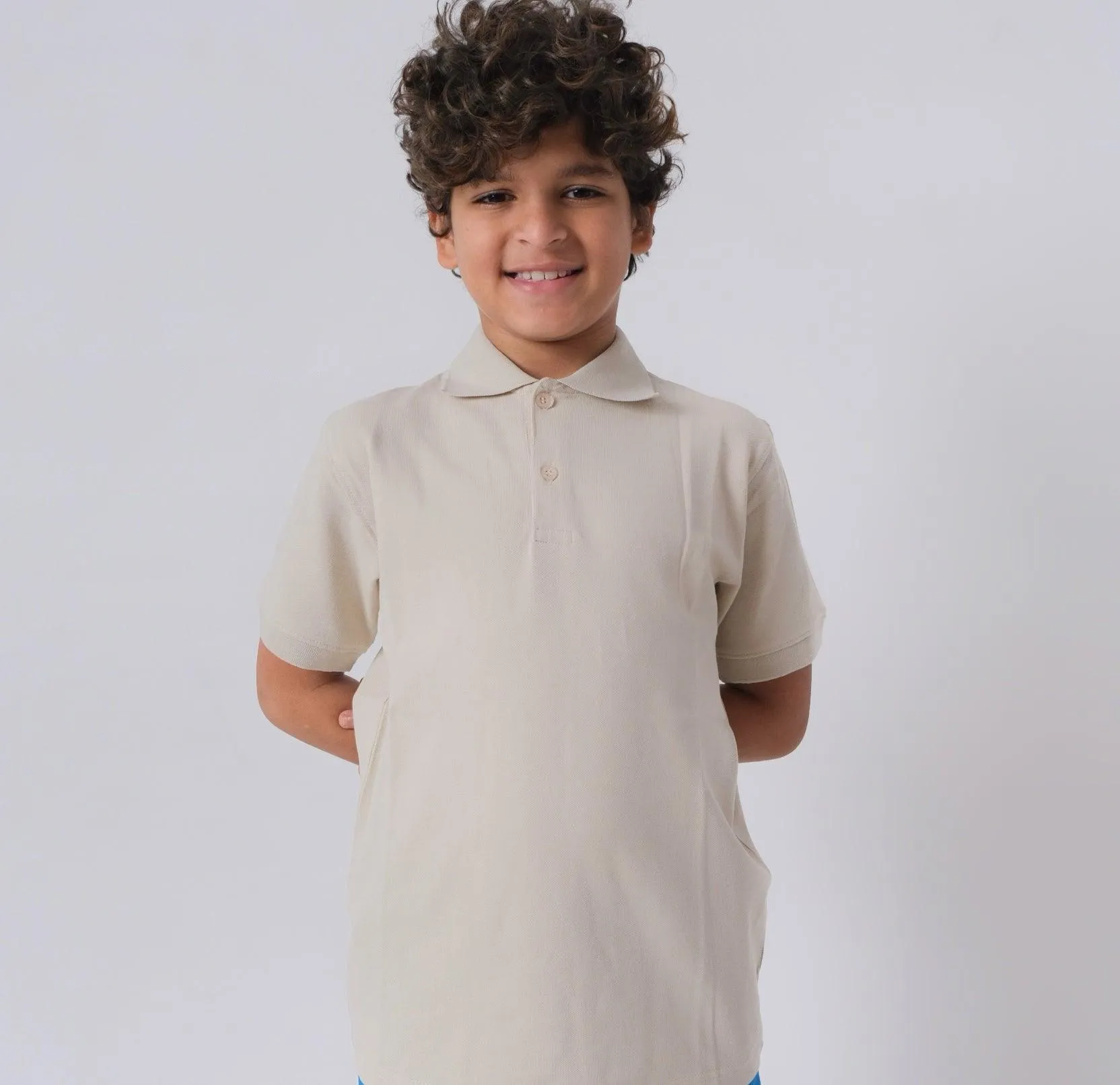 Polo manches courtes beige