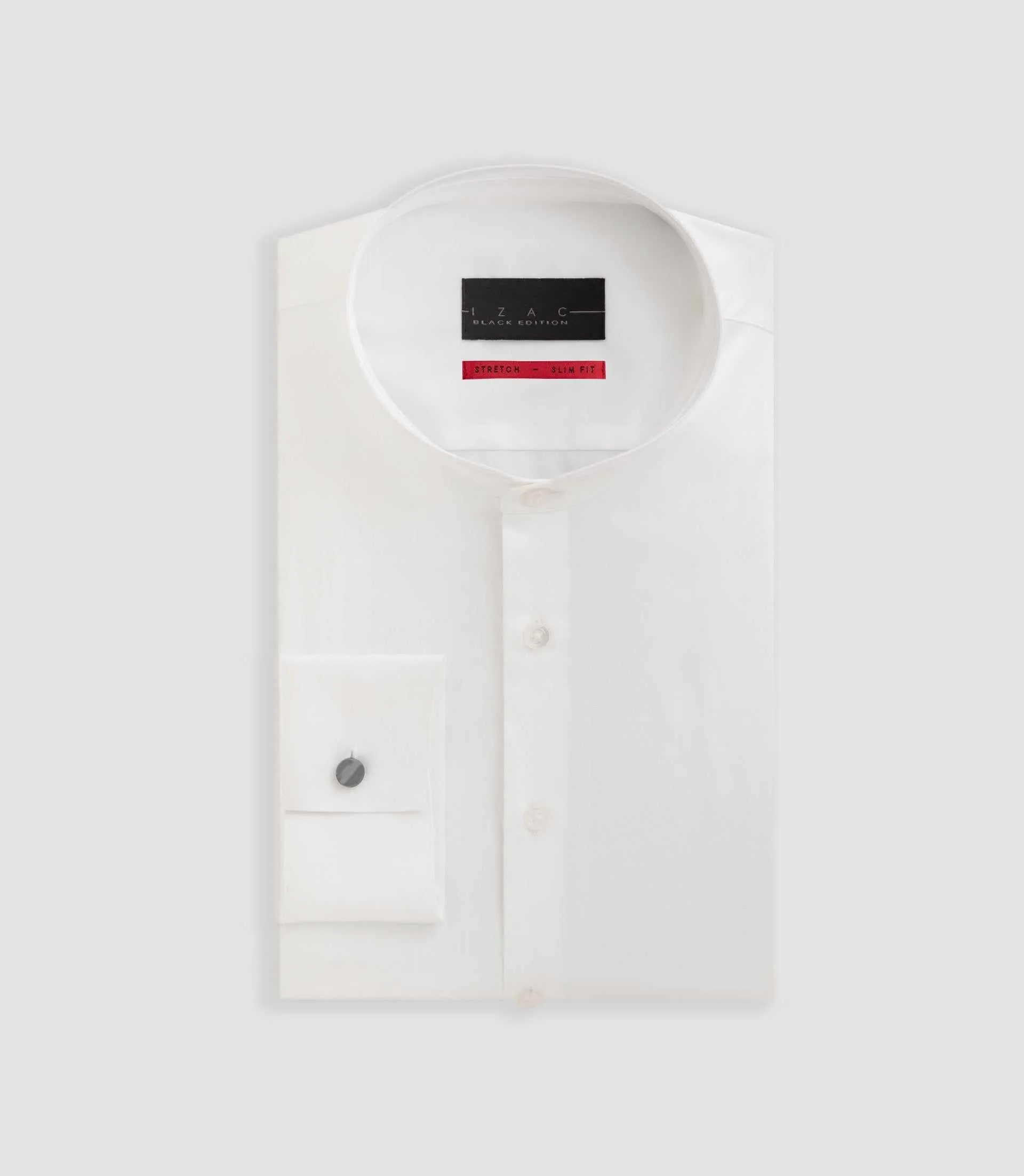 Chemise Benjamin Cotton à col en satin blanc