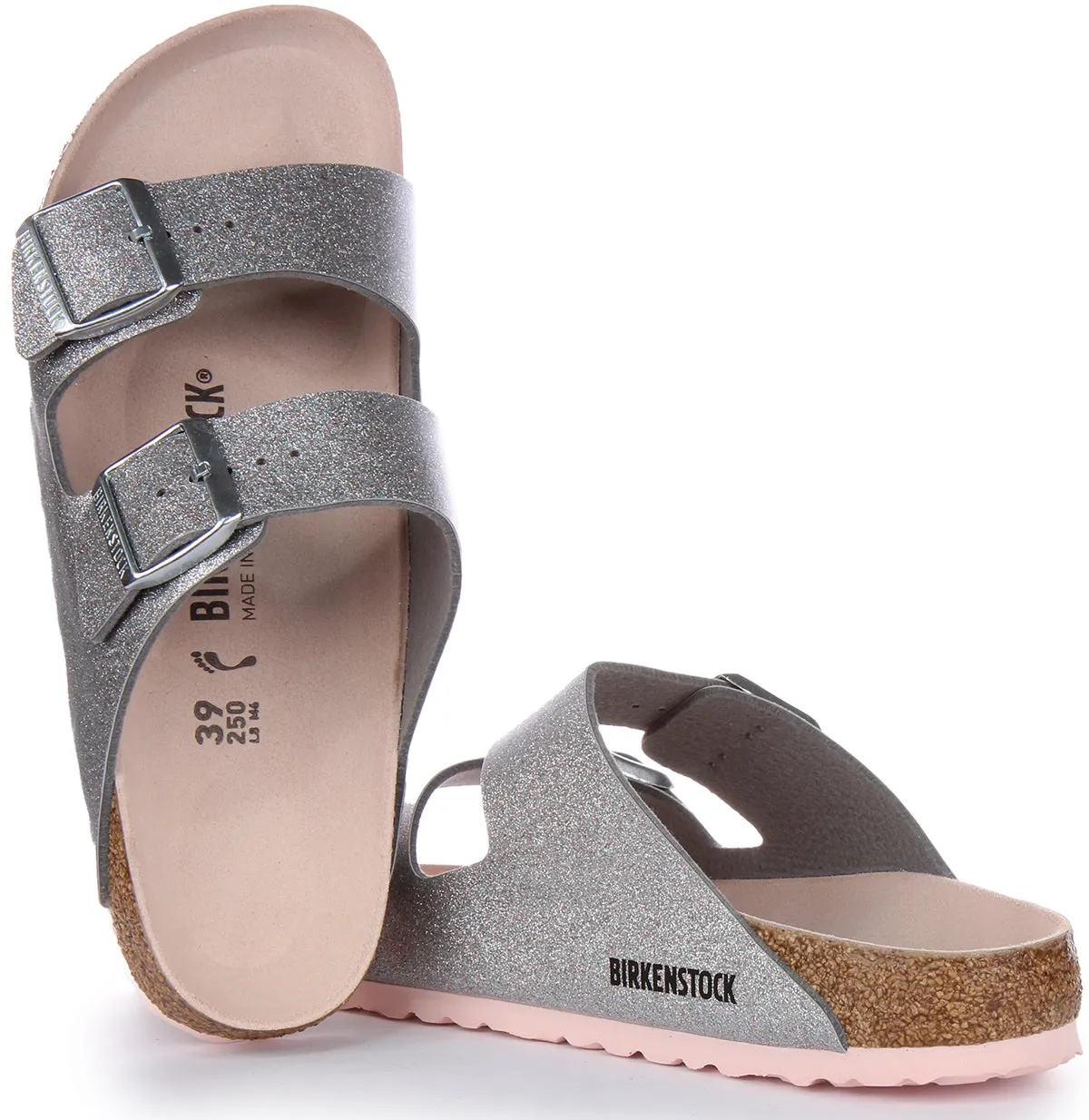 Birkenstock Arizona Bf en argent | Chaussures Birkenstock à coupe étroite
