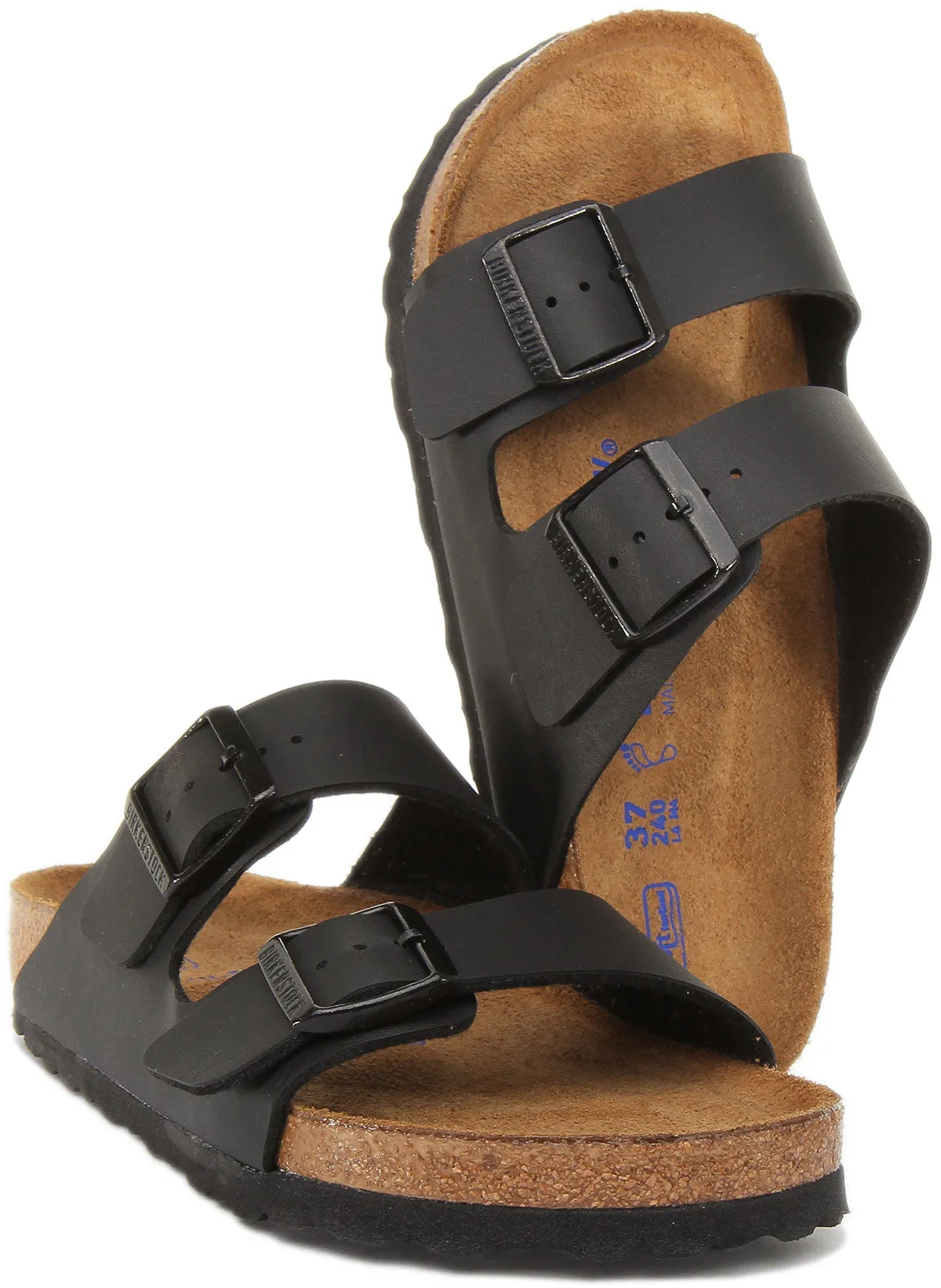 Birkenstock Arizona Semelle Souple En Noir Taille Standard | Chaussures Birkenstock Taille Standard