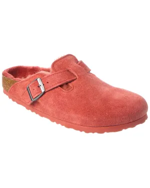 Birkenstock Boston VL étroit en daim et fourrure