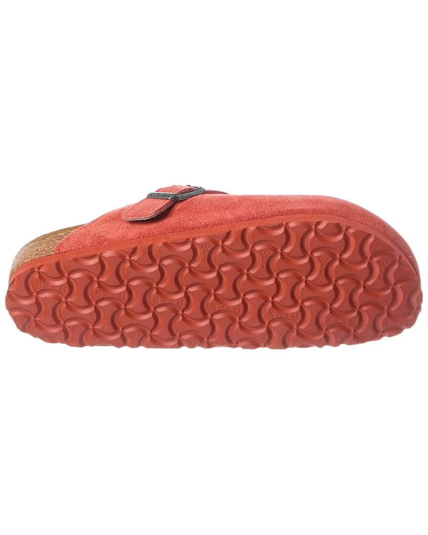 Birkenstock Boston VL étroit en daim et fourrure