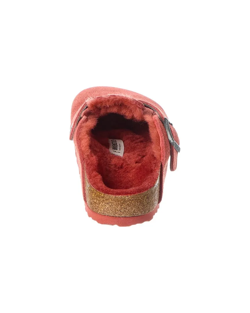 Birkenstock Boston VL étroit en daim et fourrure
