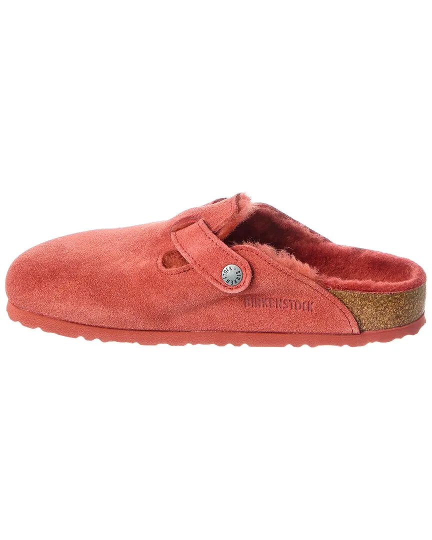Birkenstock Boston VL étroit en daim et fourrure