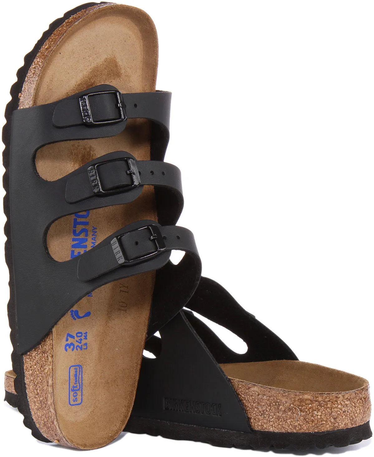 Birkenstock Florida En Noir Pour Femmes | Chaussures Birkenstock À Emboîtement Étroit