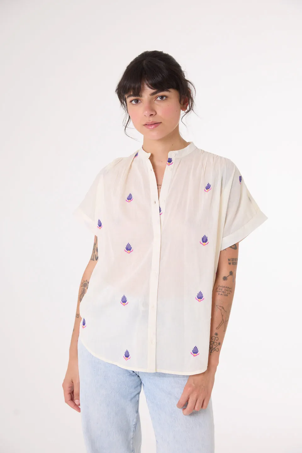 Blouse Brodée Maya Maya Fleurie Multicolore