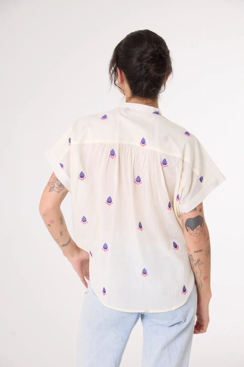 Blouse Brodée Maya Maya Fleurie Multicolore