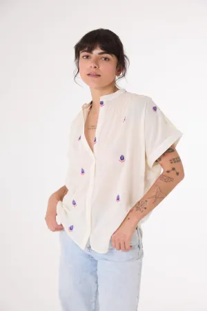Blouse Brodée Maya Maya Fleurie Multicolore