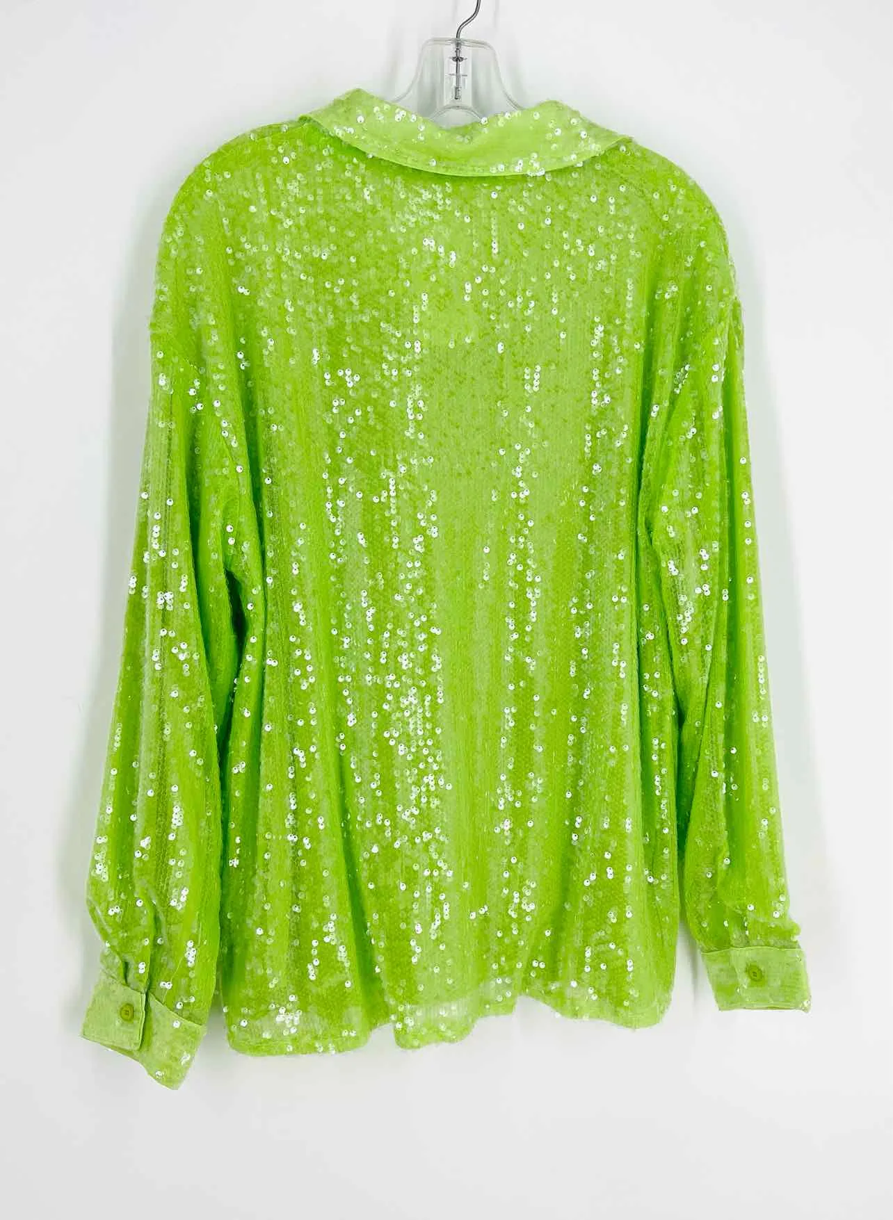 Blouse Blue Buttercup Taille L Vert Lime à Paillettes NEUVE