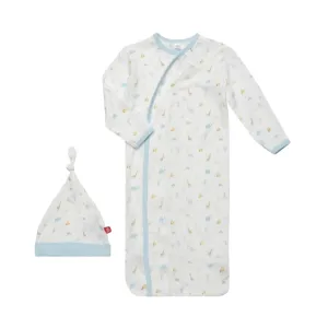Ensemble Robe de Nuit Douillette et Bonnet Magnétique Modale Bleu Petite Mignonne par Magnetic Me
