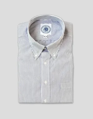 CHEMISE HABILLÉE BLEUE À RAYURES FINES ET BOUTONS