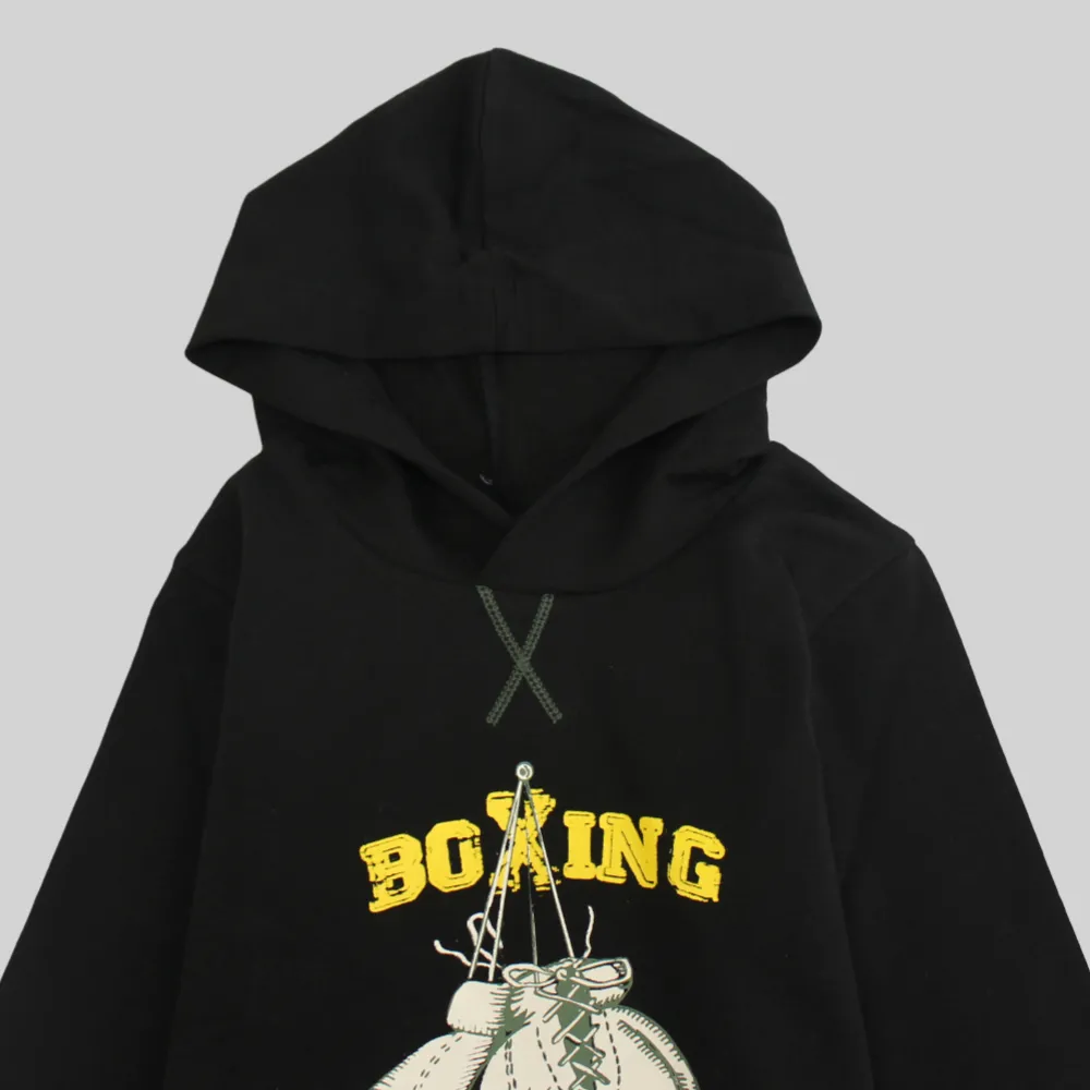 Boxeur à capuche manches longues noir