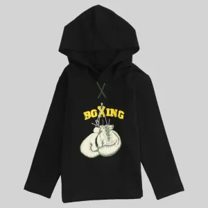 Boxeur à capuche manches longues noir