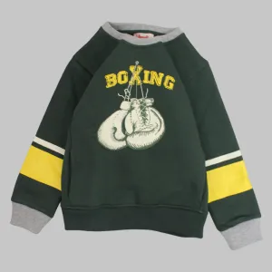 Sweat à manches longues vert foncé de boxe