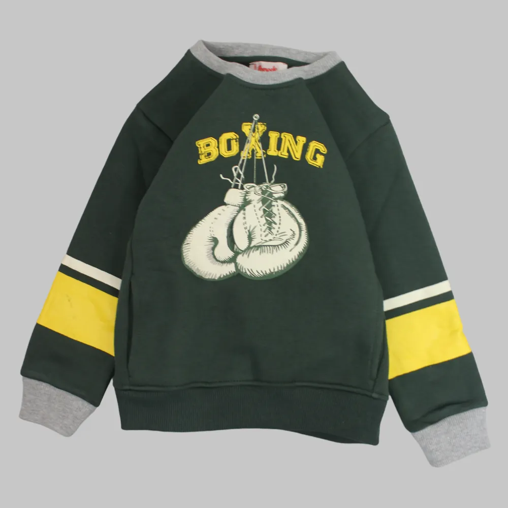 Sweat à manches longues vert foncé de boxe