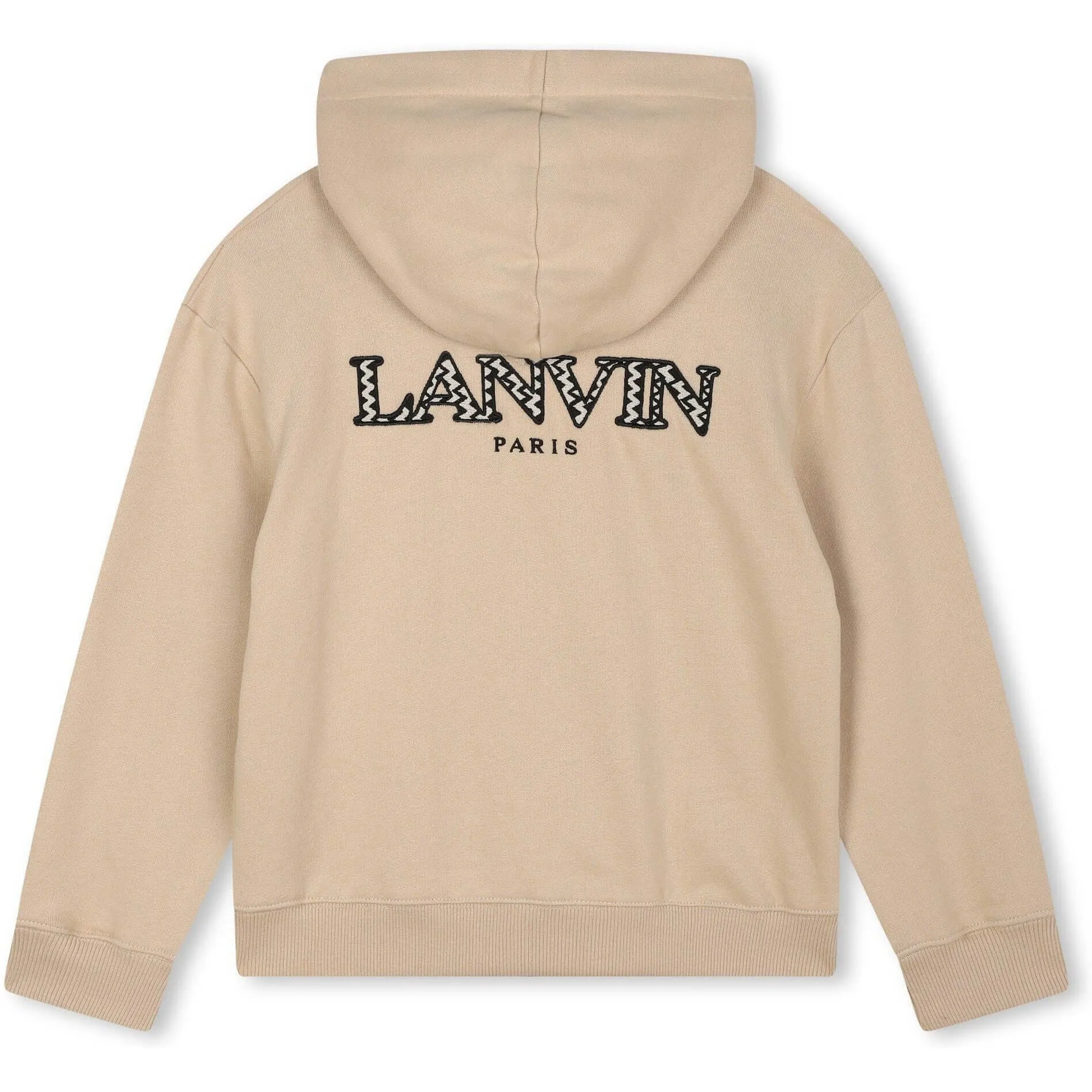 Pull à capuche avec zip et logo Curb beige pour garçons