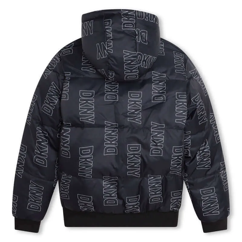 Veste réversible garçon noir et beige