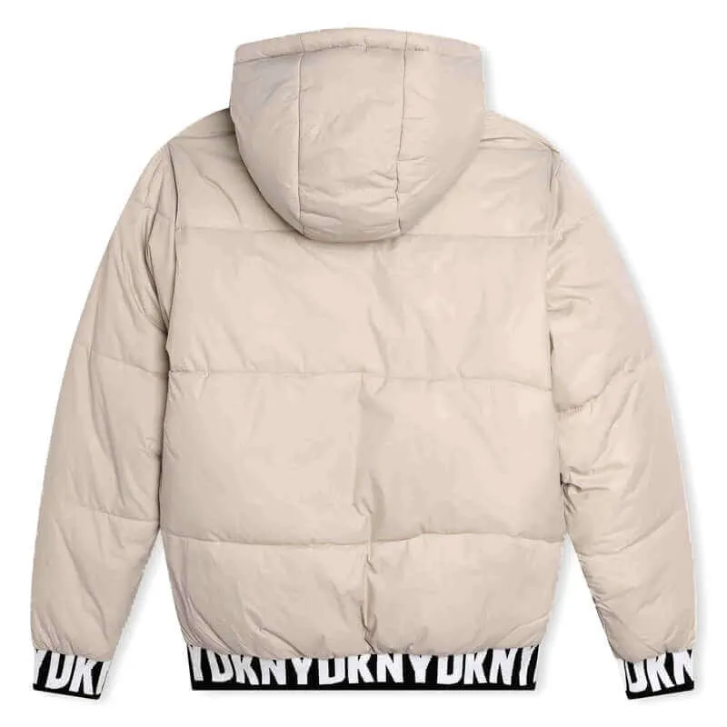 Veste réversible garçon noir et beige