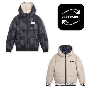 Veste réversible garçon noir et beige