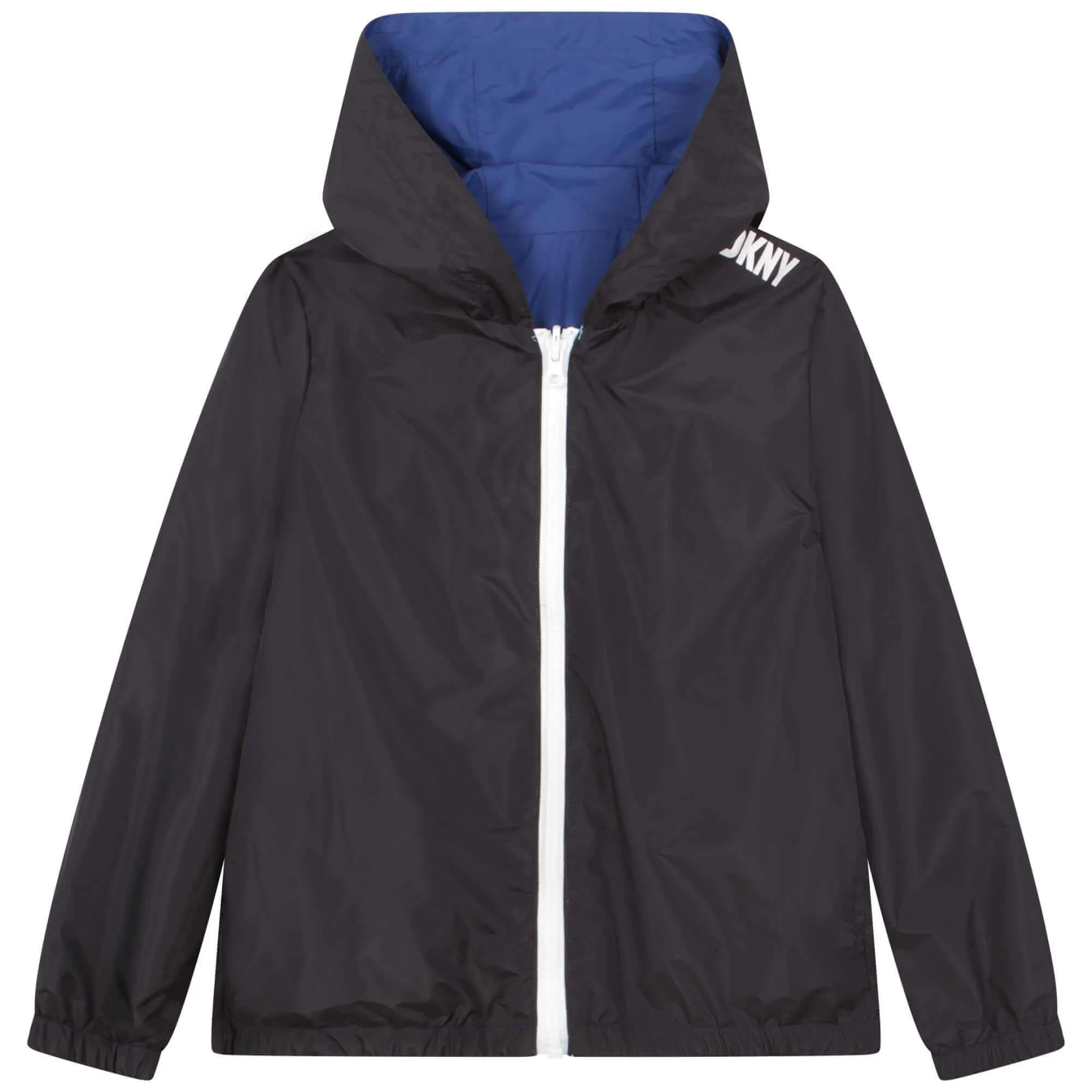 Veste réversible à fermeture éclair pour garçons noir et bleu