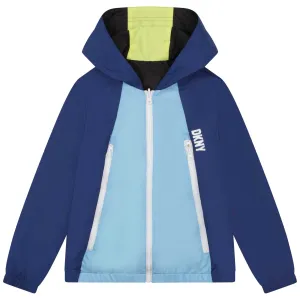 Veste réversible à fermeture éclair pour garçons noir et bleu