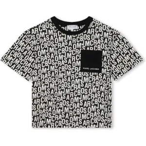 T-shirt pour garçons avec logo brouillé noir et blanc