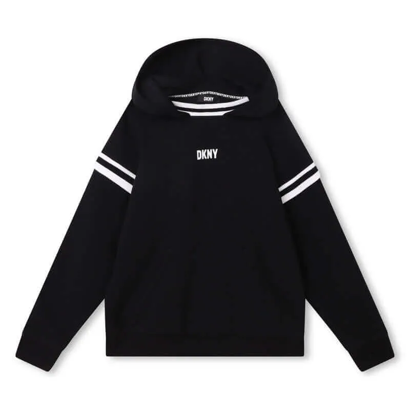 Pull à capuche avec logo noir et blanc pour garçons