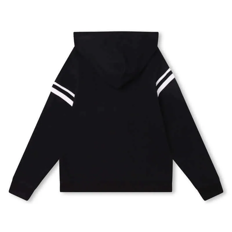 Pull à capuche avec logo noir et blanc pour garçons